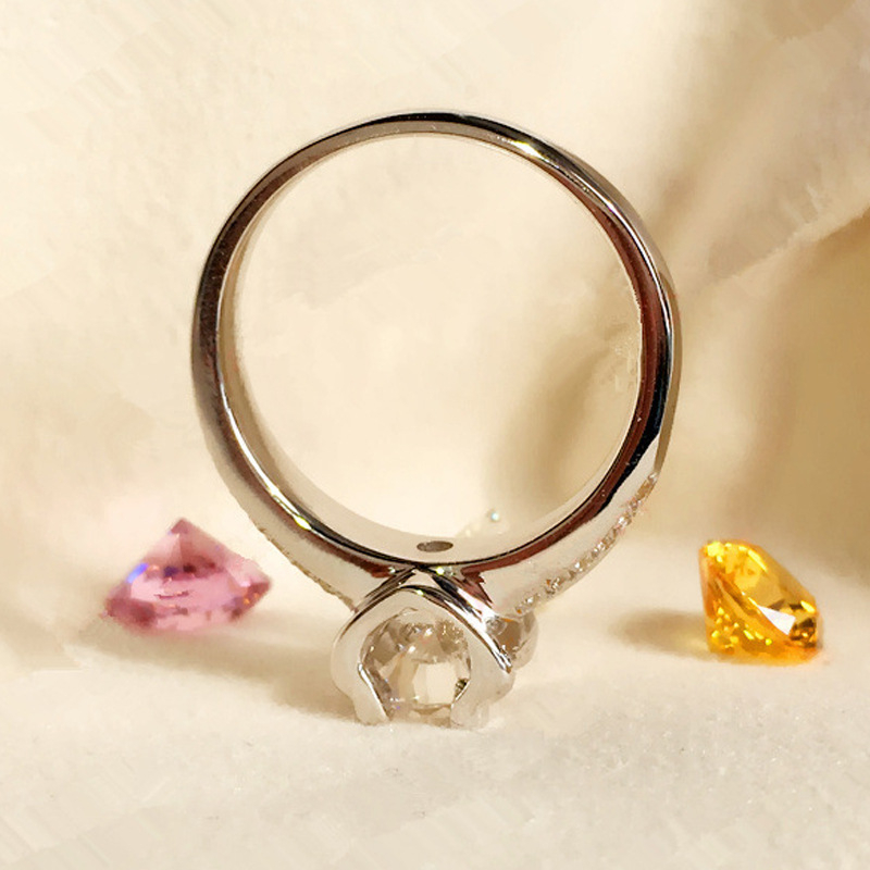 Korona-stílusú gyűrű, cirkón mozaik, fehér réz anyagból, testreszabás elérhető