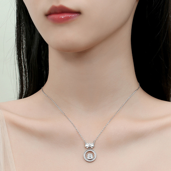 925 ezüst medálos nyaklánc, keresztes lánccal, gyémánt felülettel, nőknek