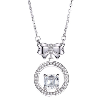 925 ezüst medálos nyaklánc, keresztes lánccal, gyémánt felülettel, nőknek