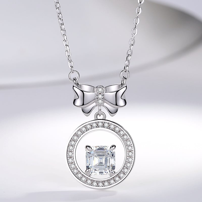 925 ezüst medálos nyaklánc, keresztes lánccal, gyémánt felülettel, nőknek