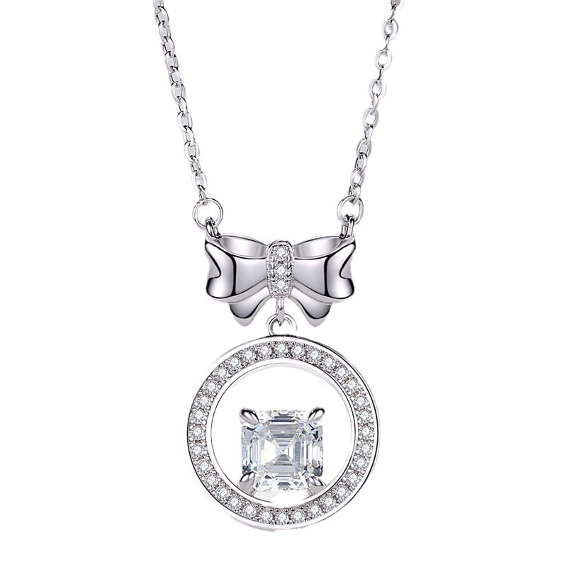 925 ezüst medálos nyaklánc, keresztes lánccal, gyémánt felülettel, nőknek