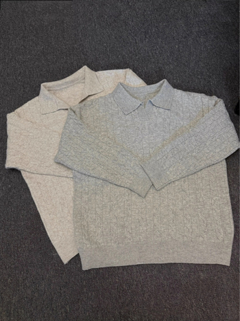 Плетен пуловер с свободна кройка, кръгла яка, дълги ръкави, полиестер, есен 2025