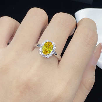 Réz gyűrű - Geometriai stílus - Női - Mesterséges citrin