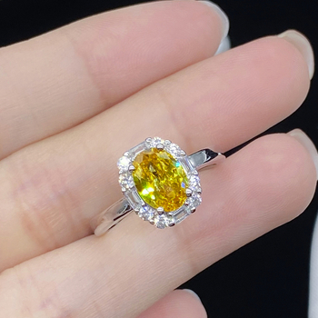 Réz gyűrű - Geometriai stílus - Női - Mesterséges citrin