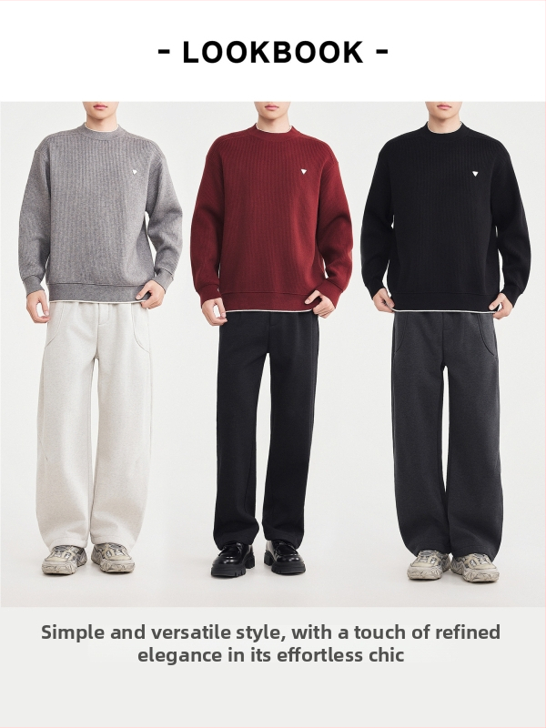 Плетен пуловер с качулка, кръгло деколте, дебел плет, смес от акрилни влакна, Зима 2025