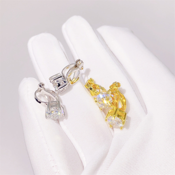 Clip-on naušnice od moisanita u srebru S925, okrugle, unisex