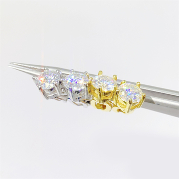 Clip-on naušnice od moisanita u srebru S925, okrugle, unisex