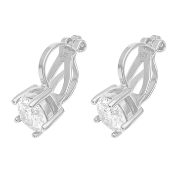 Clip-on naušnice od moisanita u srebru S925, okrugle, unisex