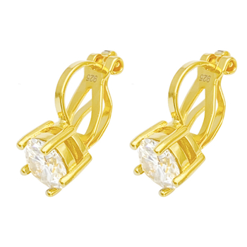 Clip-on naušnice od moisanita u srebru S925, okrugle, unisex