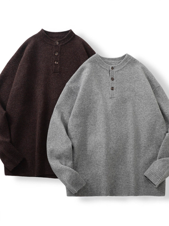 Мъжки плетен пуловер с кръгло деколте и паднали рамене, свободен модел, дебела полиестерна тъкан, рибен кант на подгъва, есенен стил