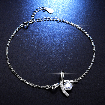 Moissanite masni ezüst karkötő, ezüst 925, geometriai dizájn, női divat