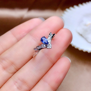 Carlochis gyűrű sötétkék spinellel, csepp alakú, réz alapú, aranyozott féldrágakövekkel, nyitott korona dizájn