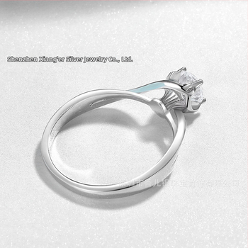 Fehér réz korona gyűrű cirkonnal, nőknek, testreszabható