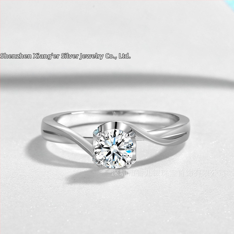 Fehér réz korona gyűrű cirkonnal, nőknek, testreszabható