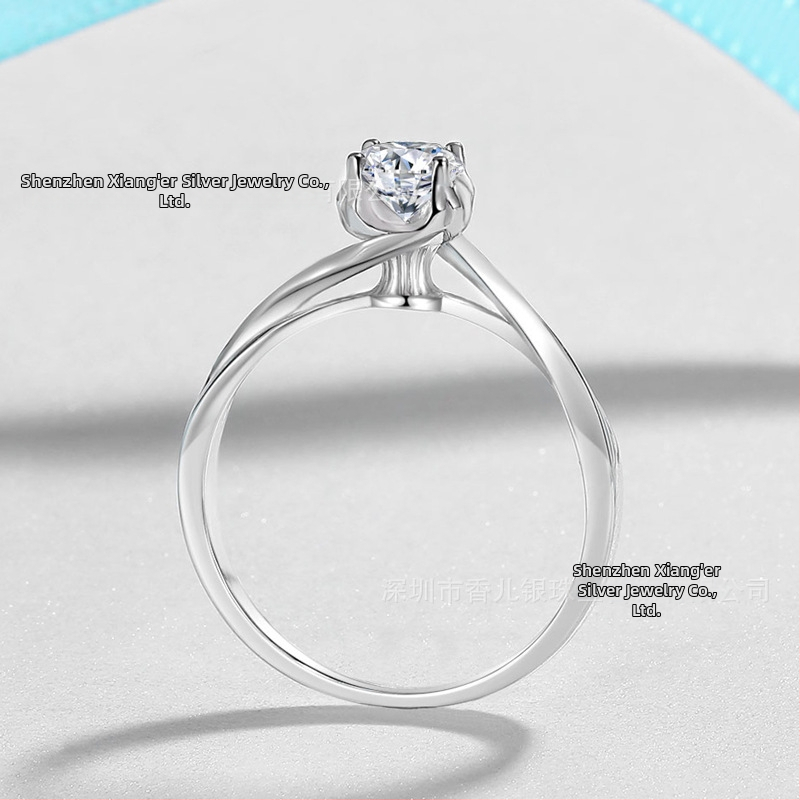 Fehér réz korona gyűrű cirkonnal, nőknek, testreszabható