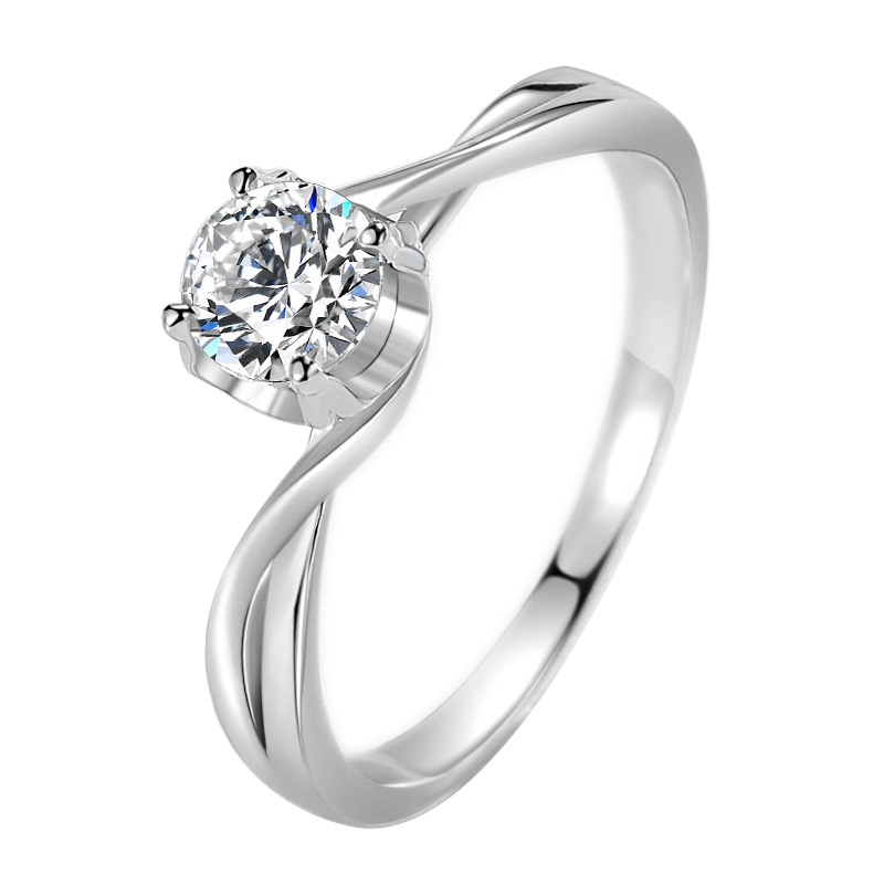 Fehér réz korona gyűrű cirkonnal, nőknek, testreszabható