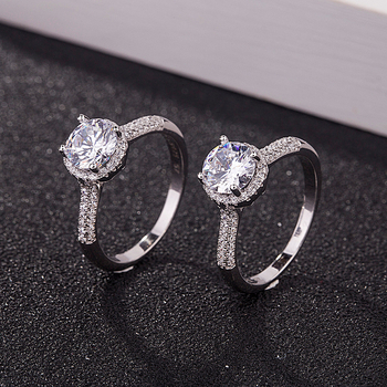 S925 ezüst gyűrű, 1 karátos dupla gyémántsor, mikro-inlay technikával, koreai stílus, női divatékszer