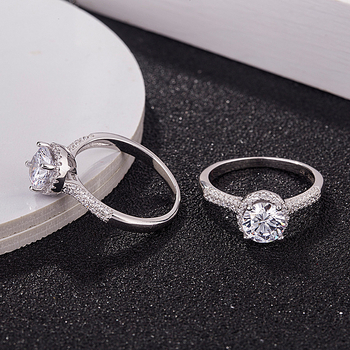 S925 ezüst gyűrű, 1 karátos dupla gyémántsor, mikro-inlay technikával, koreai stílus, női divatékszer