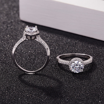 S925 ezüst gyűrű, 1 karátos dupla gyémántsor, mikro-inlay technikával, koreai stílus, női divatékszer