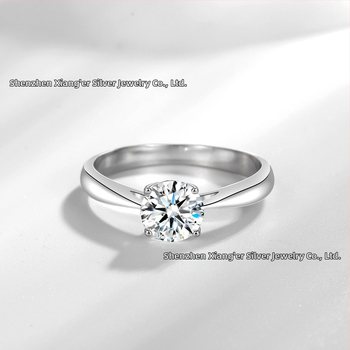 JZ378 gyűrű – négykarú korona beállítás, cirkóniával, fehér réz, egyszerű női dizájn, születésnapi ajándék