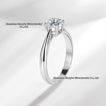 JZ378 gyűrű – négykarú korona beállítás, cirkóniával, fehér réz, egyszerű női dizájn, születésnapi ajándék