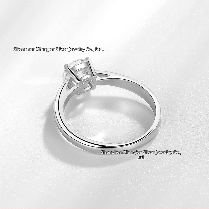 JZ378 gyűrű – négykarú korona beállítás, cirkóniával, fehér réz, egyszerű női dizájn, születésnapi ajándék