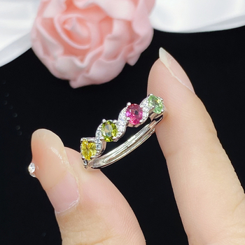 Carlochis réz gyűrű aranyozott kövekből készült mozaikokkal, női stílus, testreszabható, modell J1002