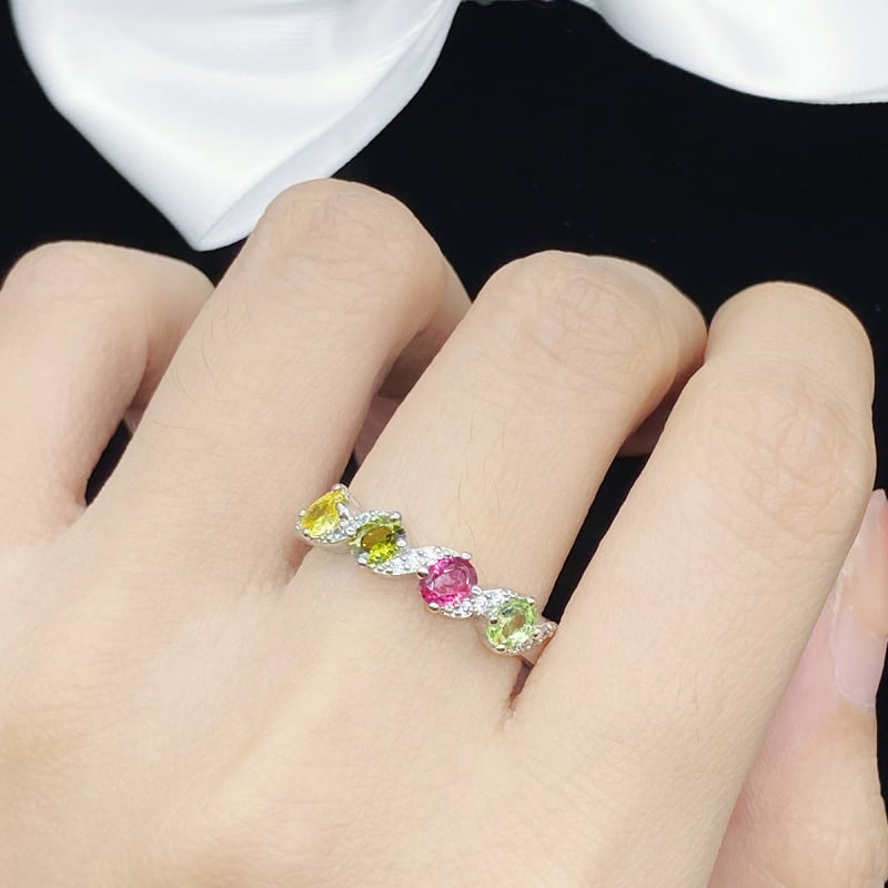 Carlochis réz gyűrű aranyozott kövekből készült mozaikokkal, női stílus, testreszabható, modell J1002