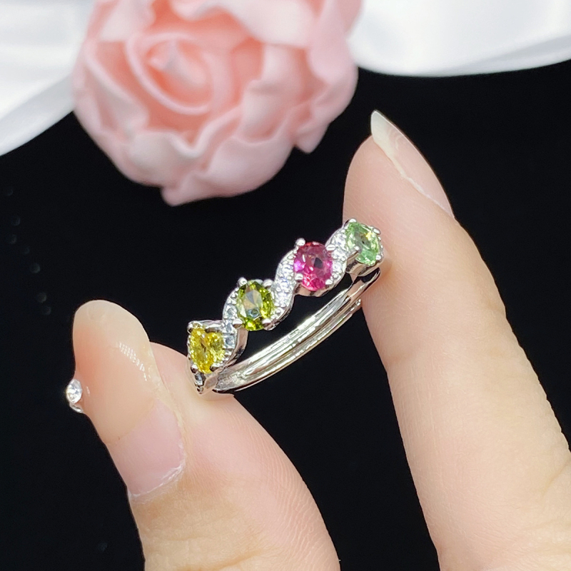 Carlochis réz gyűrű aranyozott kövekből készült mozaikokkal, női stílus, testreszabható, modell J1002