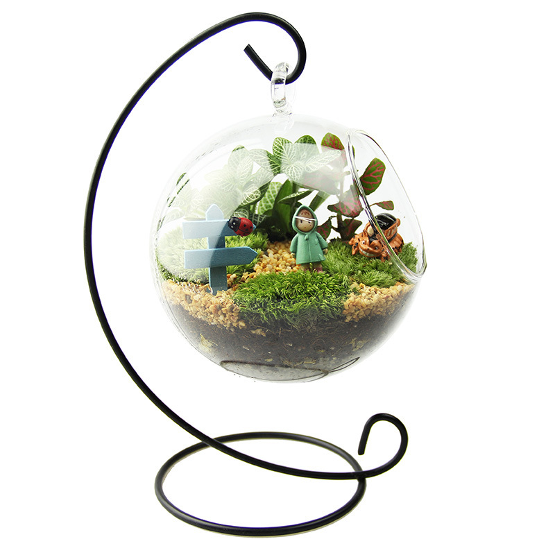 Set mikrolandskapa s mahom u borosilikatnom staklu, ručna izrada, pastoralni stil, mogućnost prilagodbe — Small Space Big World