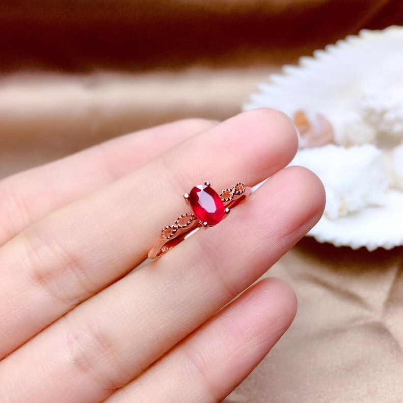 Carlochis réz gyűrű - koreai stílus, aranyozott mesterséges ékkövek