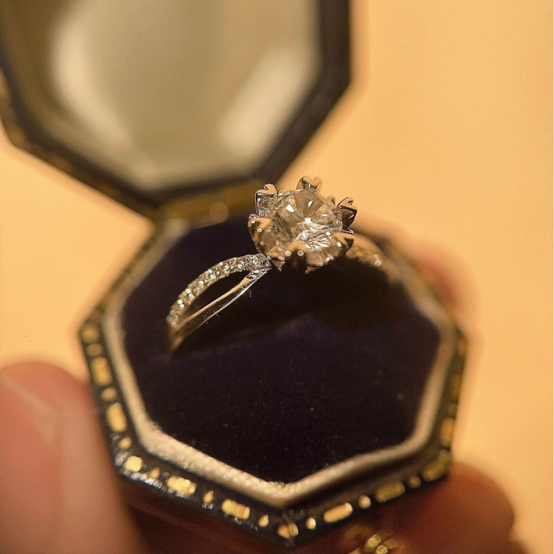 Réz gyűrű rombusz mintával, Seiko felületkezelés, Shanwei-i eredetű – női divat ékszerek