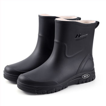 Muške čizme za kišu, vodootporne, s fleece podstavom, niska visina, protuklizni potplat