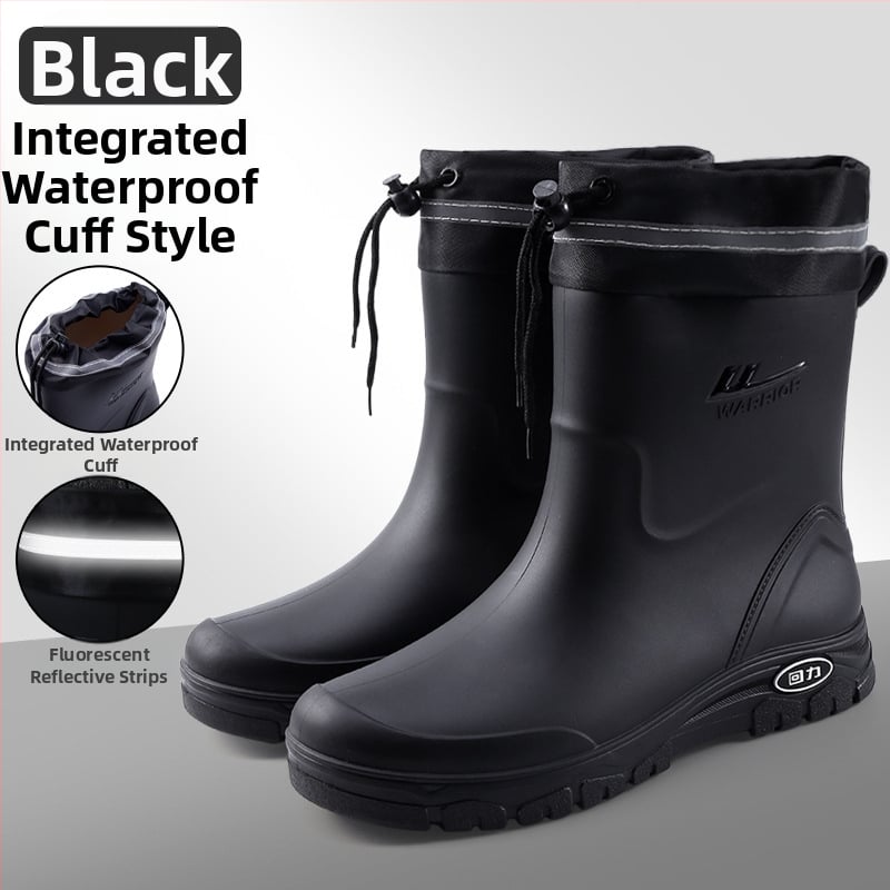 Muške čizme za kišu, vodootporne, s fleece podstavom, niska visina, protuklizni potplat