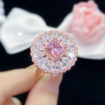 Inel Carlochis din cupru, design în formă de picătură, tratament cu diamant