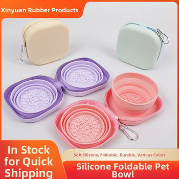 Αναδιπλούμενη κούπα κατοικίδιων από σιλικόνη, τροφίμων ποιότητας, 2-σε-1, εξωτερικά φορητή διπλή λεκάνη