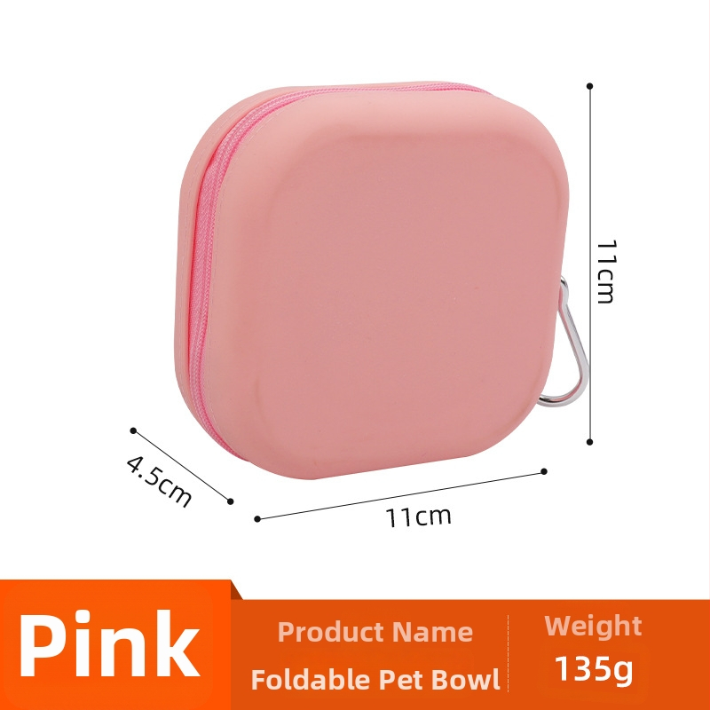 Αναδιπλούμενη κούπα κατοικίδιων από σιλικόνη, τροφίμων ποιότητας, 2-σε-1, εξωτερικά φορητή διπλή λεκάνη