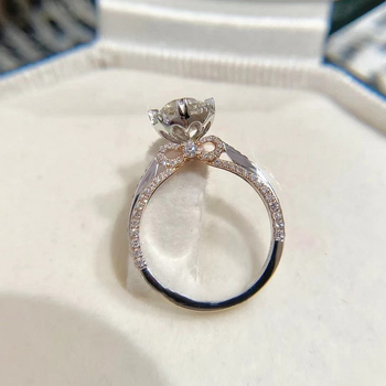 Srebrni prsten s mašnicom i vrpcom, Moissanite dijamant, 1 karat, ženski vjenčani nakit