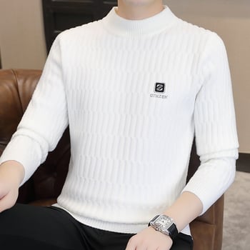 Свитер Slim-Fit с кръгло деколте, дебел, камилска вълна 66–70% и Mink Velvet — Зима 2024