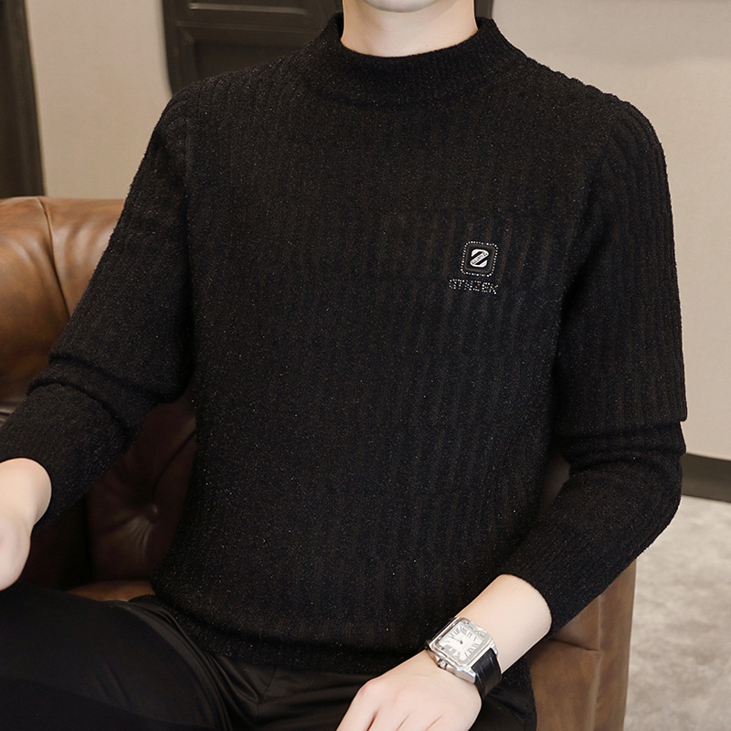 Свитер Slim-Fit с кръгло деколте, дебел, камилска вълна 66–70% и Mink Velvet — Зима 2024