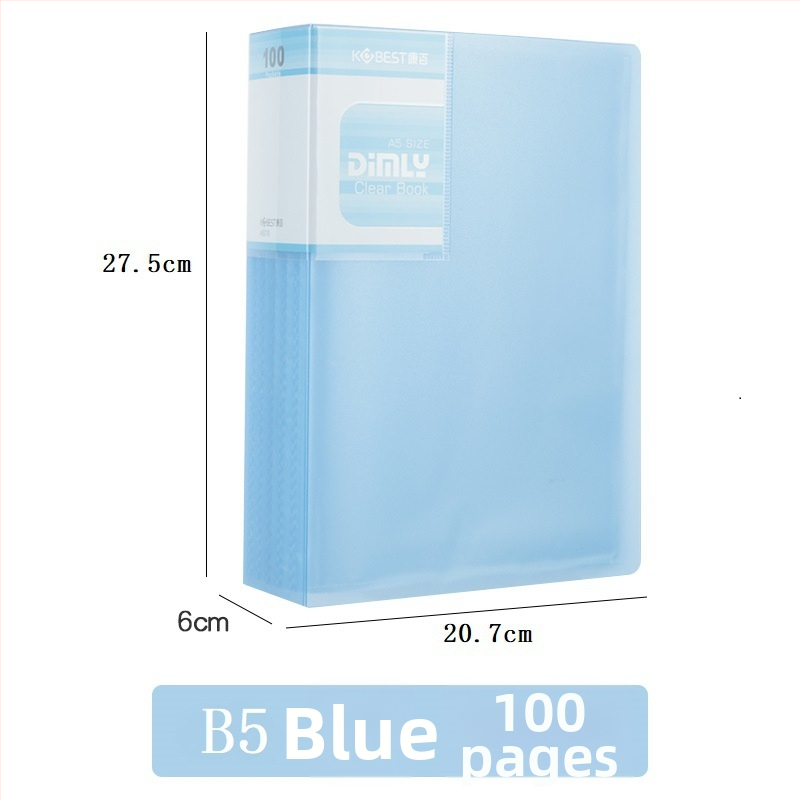 PP priečinok na informačné brožúry s priehľadnou vnútornou stranou, model A4220-4210, 20–100 strán, hrúbka 2.5–6.0 cm, značka KOBEST Kangbai