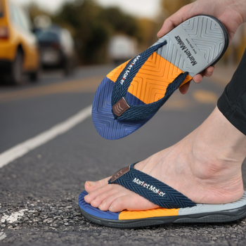 Férfi flip-flop papucs – webbing felsőrész, gumitalp, injektált formázású talp, nyitott orr, csúszásmentes