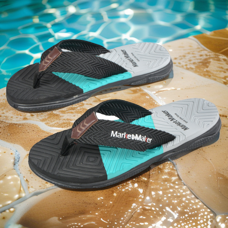 Férfi flip-flop papucs – webbing felsőrész, gumitalp, injektált formázású talp, nyitott orr, csúszásmentes