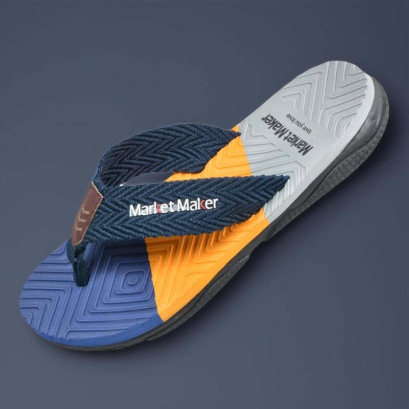 Férfi flip-flop papucs – webbing felsőrész, gumitalp, injektált formázású talp, nyitott orr, csúszásmentes