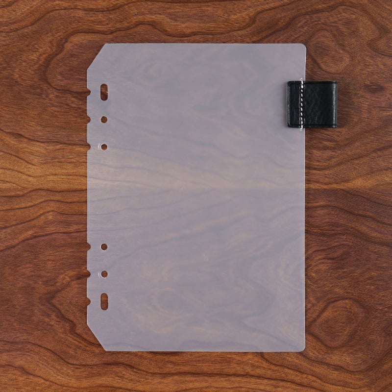 Kožni umetak za olovku s prozirnim PP stranicama, univerzalni šestotvorni registrator, kapacitet 1 list, prilagodljiv logotip