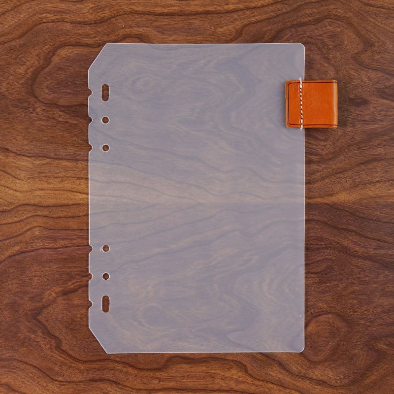 Kožni umetak za olovku s prozirnim PP stranicama, univerzalni šestotvorni registrator, kapacitet 1 list, prilagodljiv logotip