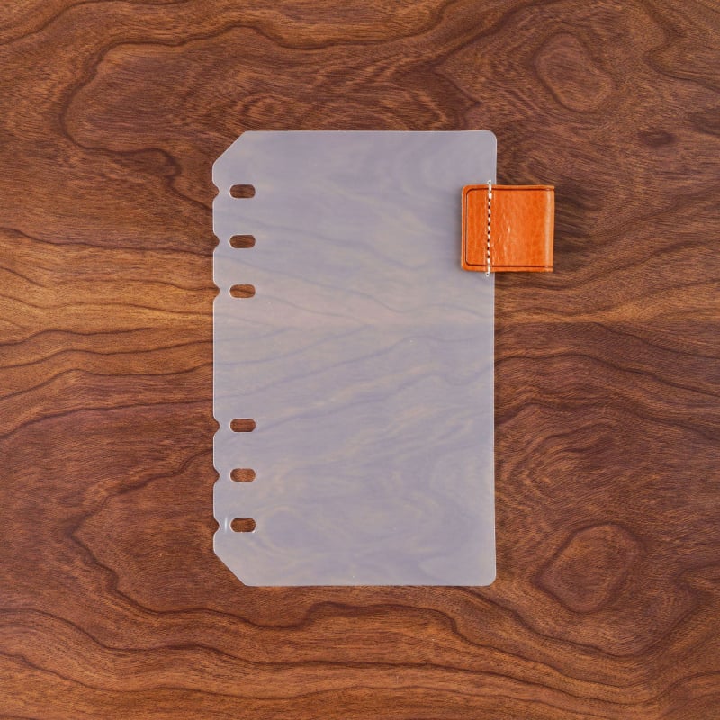 Kožni umetak za olovku s prozirnim PP stranicama, univerzalni šestotvorni registrator, kapacitet 1 list, prilagodljiv logotip