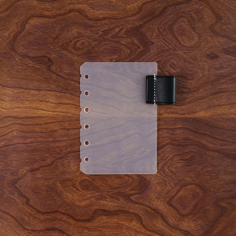 Kožni umetak za olovku s prozirnim PP stranicama, univerzalni šestotvorni registrator, kapacitet 1 list, prilagodljiv logotip