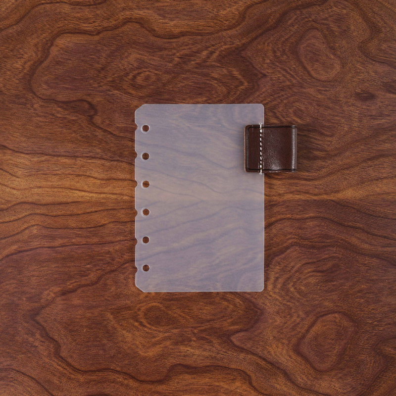 Kožni umetak za olovku s prozirnim PP stranicama, univerzalni šestotvorni registrator, kapacitet 1 list, prilagodljiv logotip