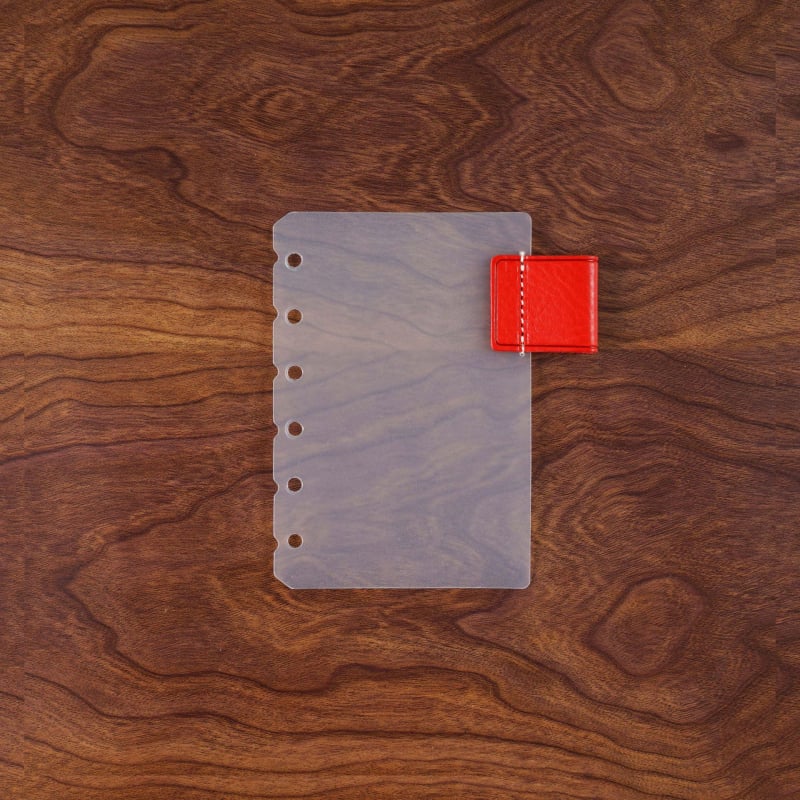 Kožni umetak za olovku s prozirnim PP stranicama, univerzalni šestotvorni registrator, kapacitet 1 list, prilagodljiv logotip